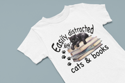 Black Cat On Books Digital Print Art, Png for Sublimation