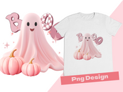 Cute Funny Pink Halloween Ghost Png Design