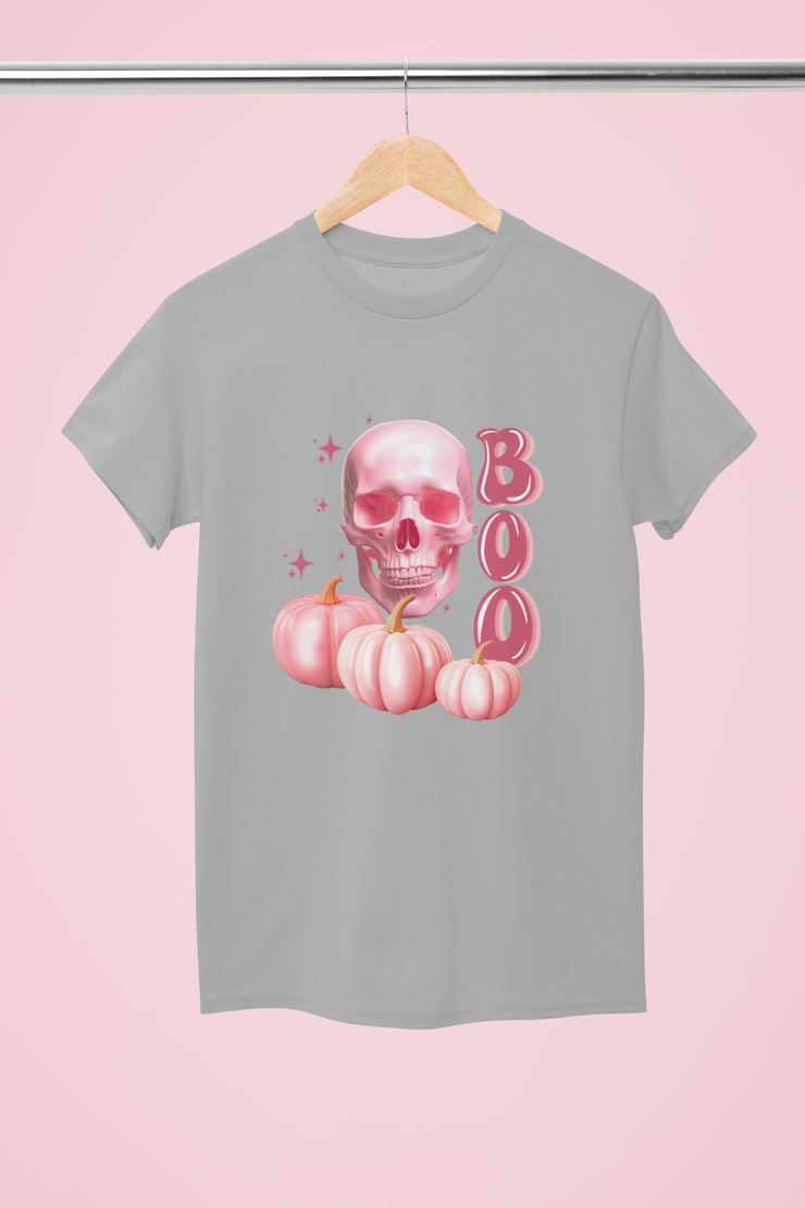 Pink Skull Pumpkin Design