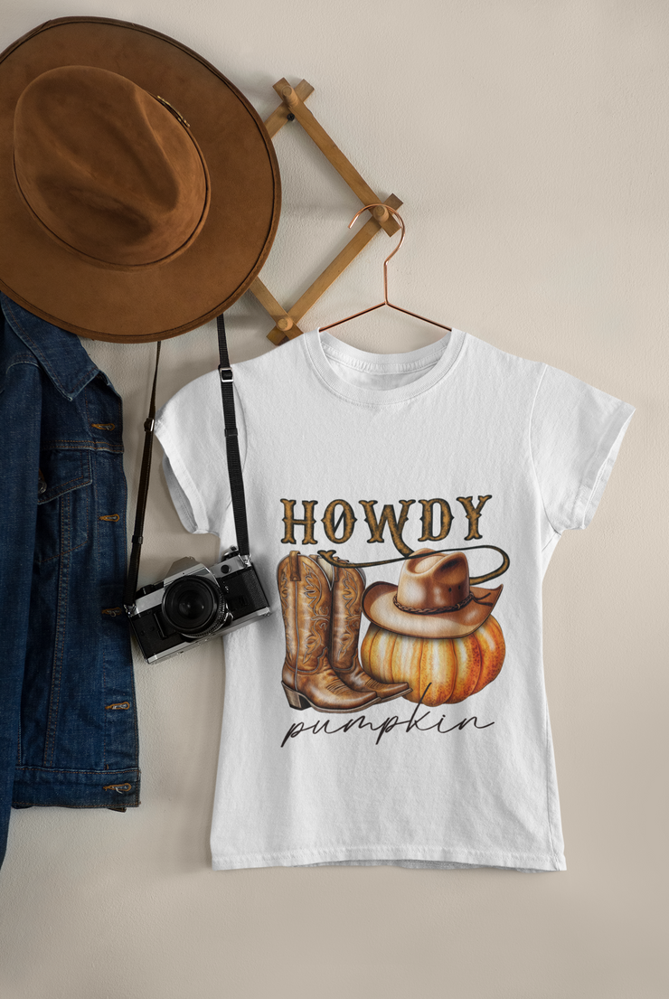 Western Howdy Pumpkin PNG: Retro Fall Sublimation Design for Halloween and Thanksgiving