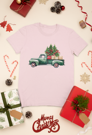 PNG Green Truck Art for Winter Shirt Designs