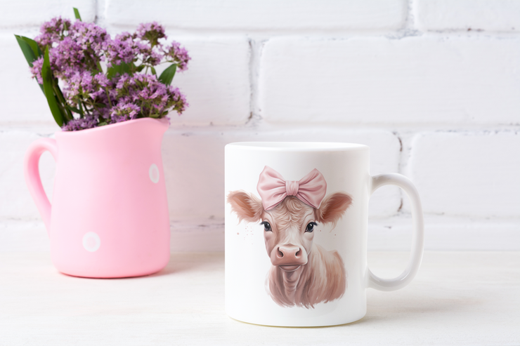 Little Pink Cow PNG: Digital Download for Sublimation