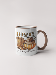 Western Howdy Pumpkin PNG: Retro Fall Sublimation Design for Halloween and Thanksgiving