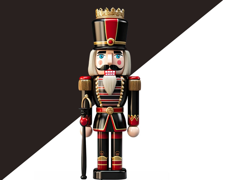 Christmas Red and Black Nutcracker PNG Clipart