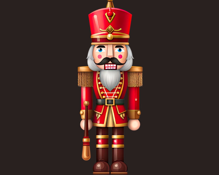 Christmas Red and Black Nutcracker PNG Clipart