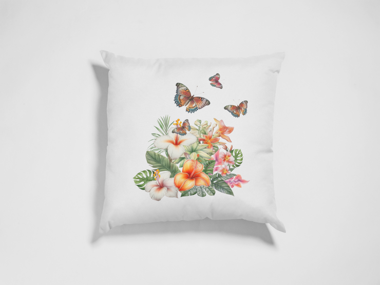 Tropical Flowers Png With Butterflies | PNG Digital Download