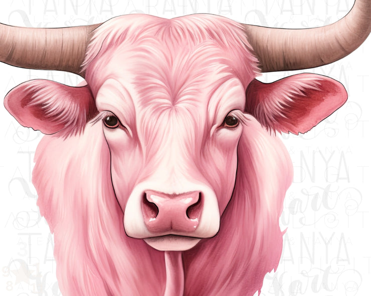 Pink Cow Print Digital Download