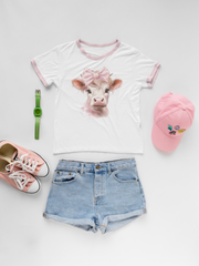 Little Pink Cow PNG Digital Download for Sublimation