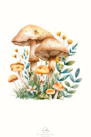 Mushrooms Sublimation PNG, Crafting File for Card Making & DIY Projects, Magical Mushrooms, Transparent Design, Digital Download for T-Shirt