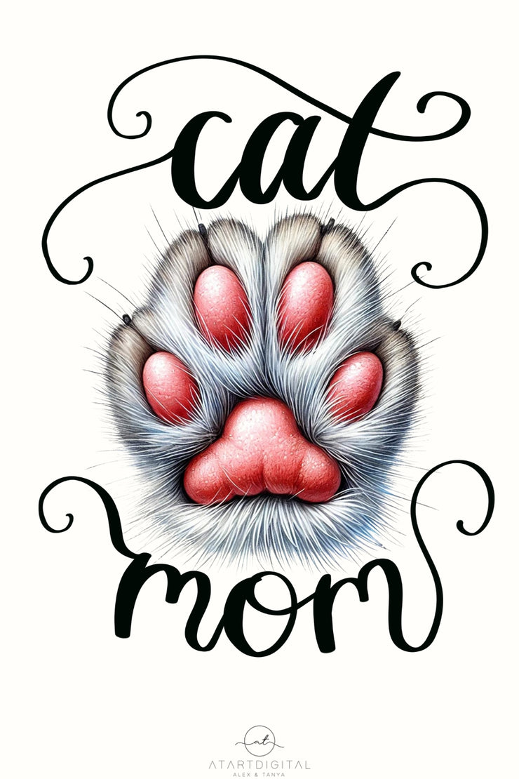 Cat Mom Sublimation Design - Instant Download