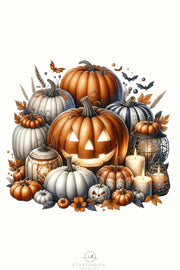 Transparent Pumpkin Season PNG Designs for Card Making, Halloween Crafting Files, Pumpkin Season Sublimation Designs