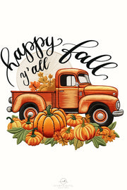 Happy Fall Y'all Truck PNG Instant Sublimation Download