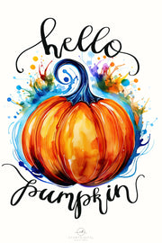 Hello Pumpkin PNG Digital Download Fall Quote Thanksgiving