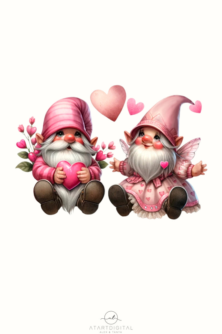 Valentine Gnome Couple - DIY Printable Craft