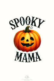 Spooky Mama, Pumpkin Autumn, Retro Halloween Pumpkin, Sublimation Download, Trendy Autumn Digital Prints, Mama Fall, Coquette Thanksgiving