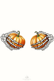 Skeleton Hands with Pumpkins Png Sublimation Design