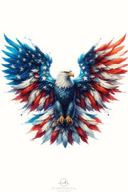 American Eagle Patriotic Sublimation Designs, Independence Day Digital Prints