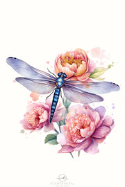 Dragonfly PNG Digital Downloads, Insect Illustration