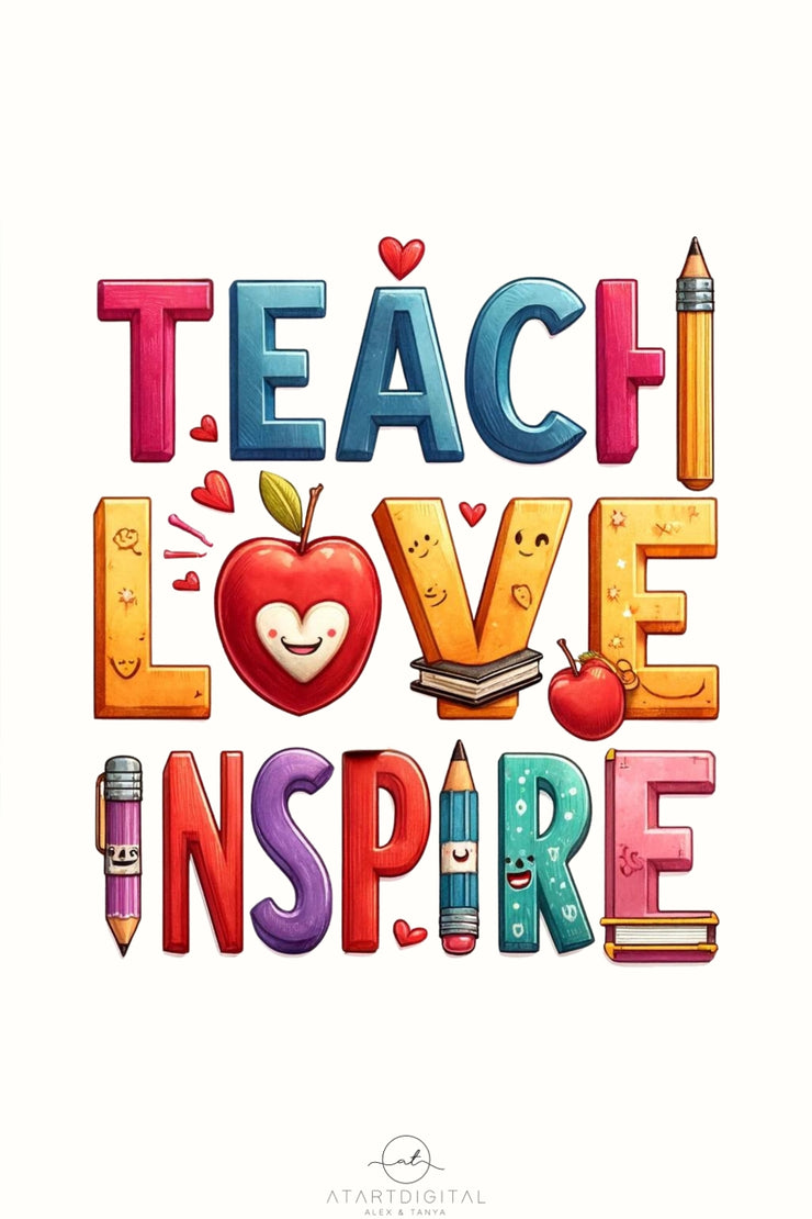 Teach Love Inspire Printable Art for Classroom Decor