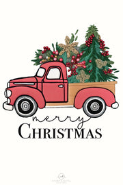 Merry Christmas Red Truck Png Instant Download