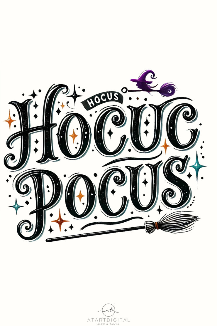 Hocus Pocus, Retro Halloween PNG Design for Diy T-Shirts, Cards, Funny Halloween Sublimation PNG for DTF Designs, Crafting, Halloween Shirt