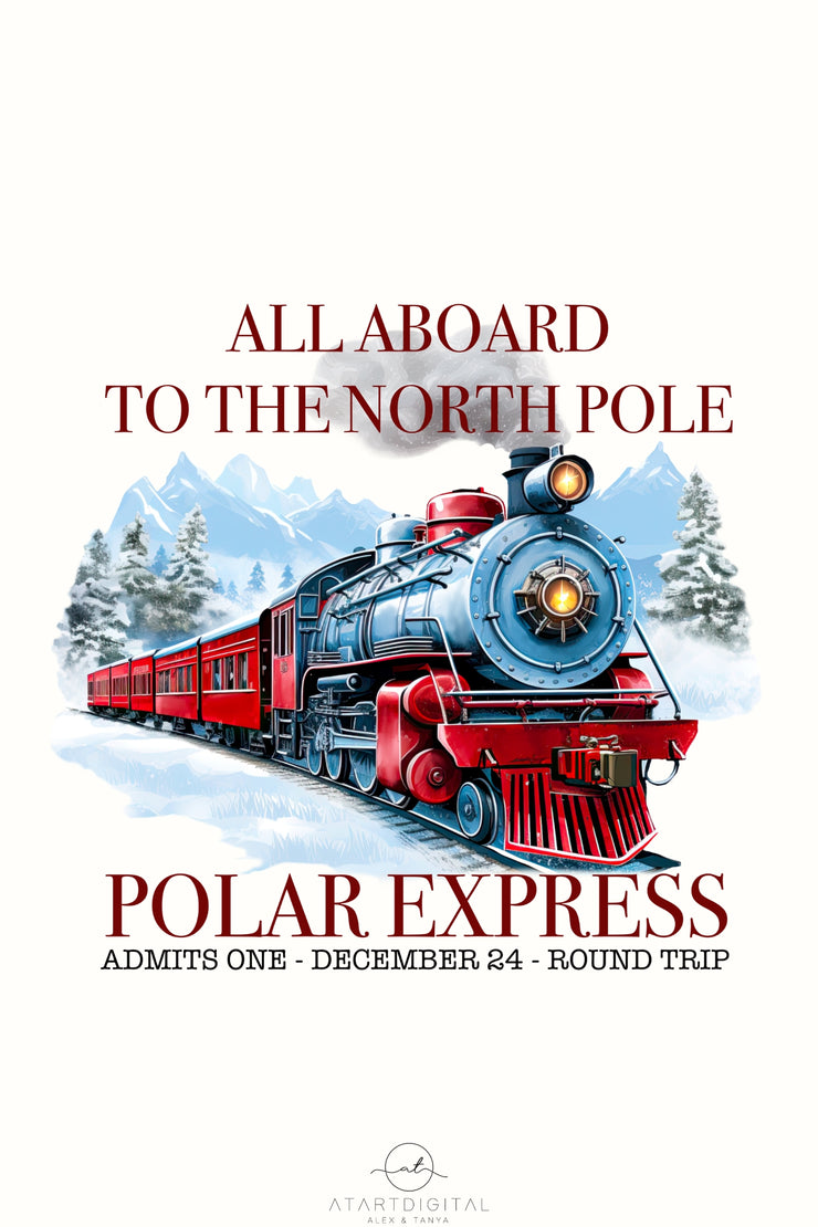 Polar Express PNG, Merry Christmas Sublimation Design