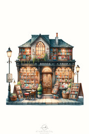 Book Shop | Sublimation Book Illustration for Planner Stickers | Instant Download