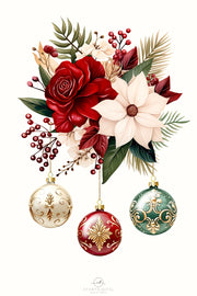 Winter Flowers Christmas Ornaments