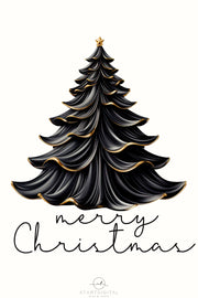 Black Christmas Tree PNG Sublimation Design