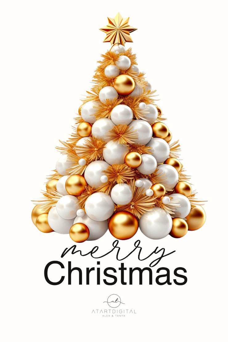 Gold Christmas Tree PNG