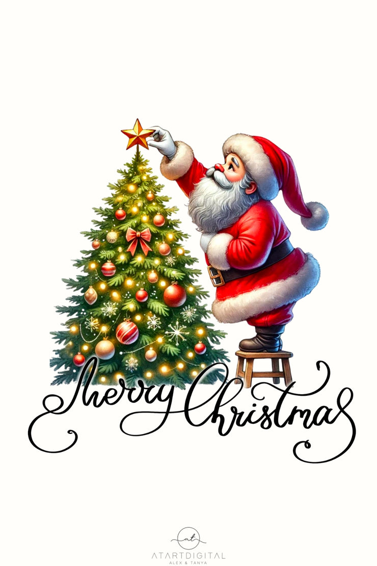 Merry Christmas for Fun Card Making & T-shirt Designs, PNG Digital Print, Transparent Design, Groovy Christmas Sublimation, Santa Claus PNG