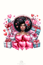 Black Girl Magic Retro Valentines Day Art