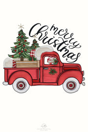 Merry Christmas Red Truck Png Sublimation Digital Download