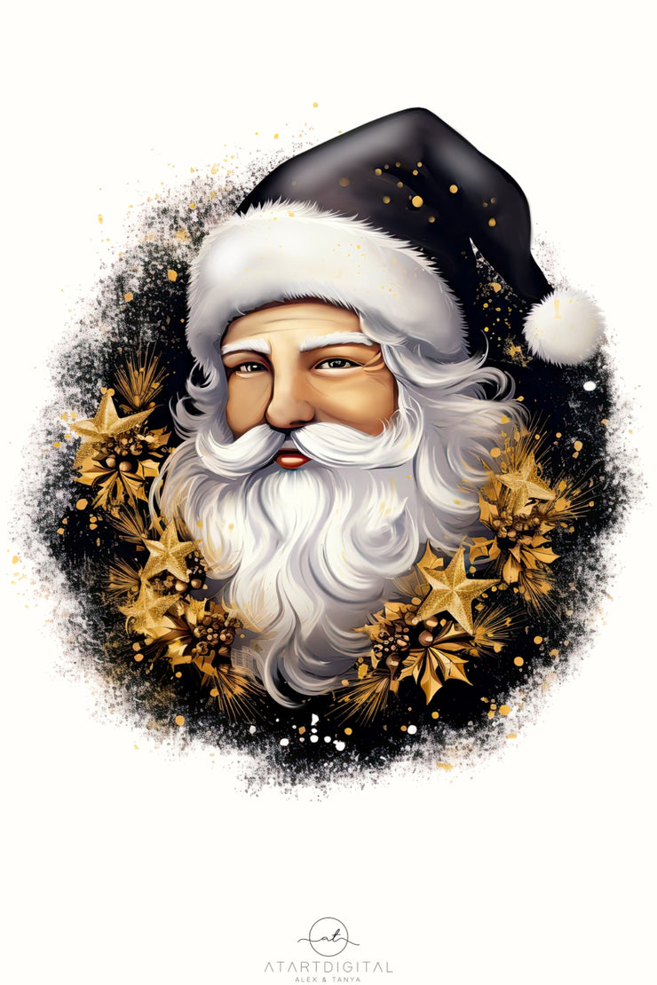 Christmas PNG Designs - Santa Claus Face Sublimation Designs