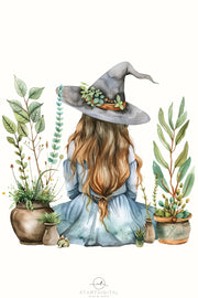 Plant Witch Printable Artwork, Digital Design Downloads for Plant Lovers