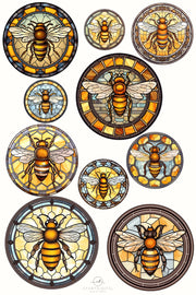 Honey Bees Png Stained Glass Clipart
