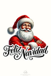 Feliz Navidad PNG, Santa Claus PNG Digital Download, Christmas Shirt Designs, Holiday PNG Design, Instant Download for Card Making, Crafting