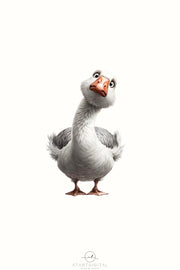 Silly Goose Transparent PNG Design for Card Making, Serious Goose Digital Download, Funny Goose Sublimation, Digital Print for Tshirt Design