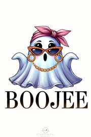 Boo Jee Ghost for Planner Stickers, Cute Halloween Design, Instant Download, Retro Halloween Shirt PNG, Funny Ghost, Pink Ghost Sublimation