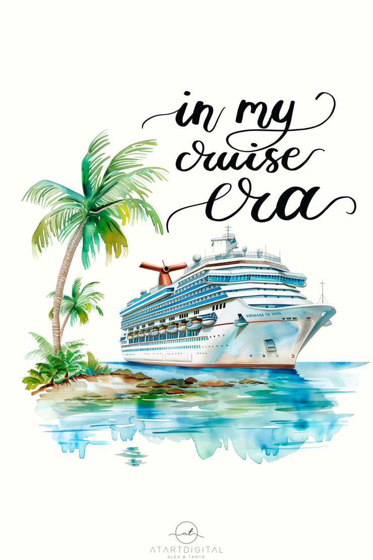 In My Cruise Era, Sublimation Design PNG, Family Vacation Tshirt Design