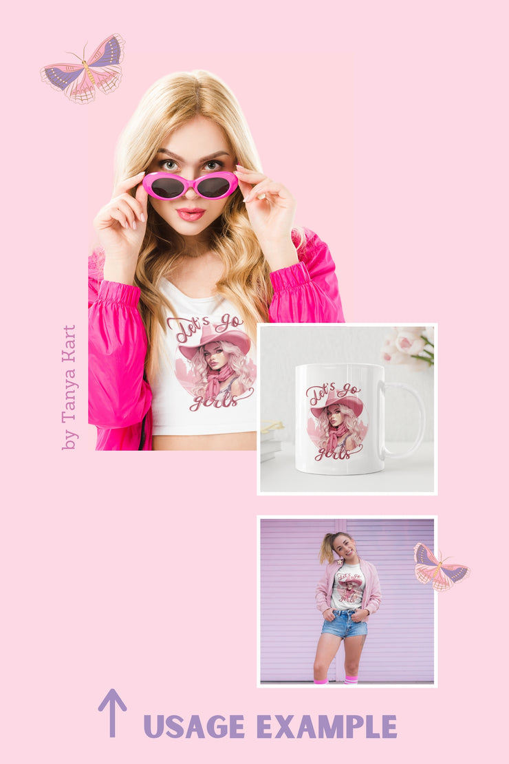 Let's Go Girls PNG Digital Download for Sublimation Designs