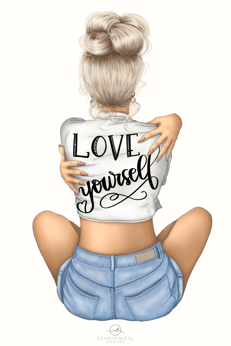 You Are Enough Png Digital Download, Blonde Woman