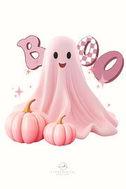 Cute Funny Pink Halloween Ghost Png Design