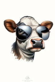 Cow in Glasses | Farm Animals PNG | Country