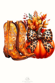 Cowboy Autumn PNG, Sublimation Prints for Fall Crafting and Card Making, Digital Downloads, Fall Shirt, Pumpkin PNG, Transparent