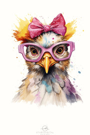 Funny Chicken PNG Printable Wall Art | Easter Sublimation Design