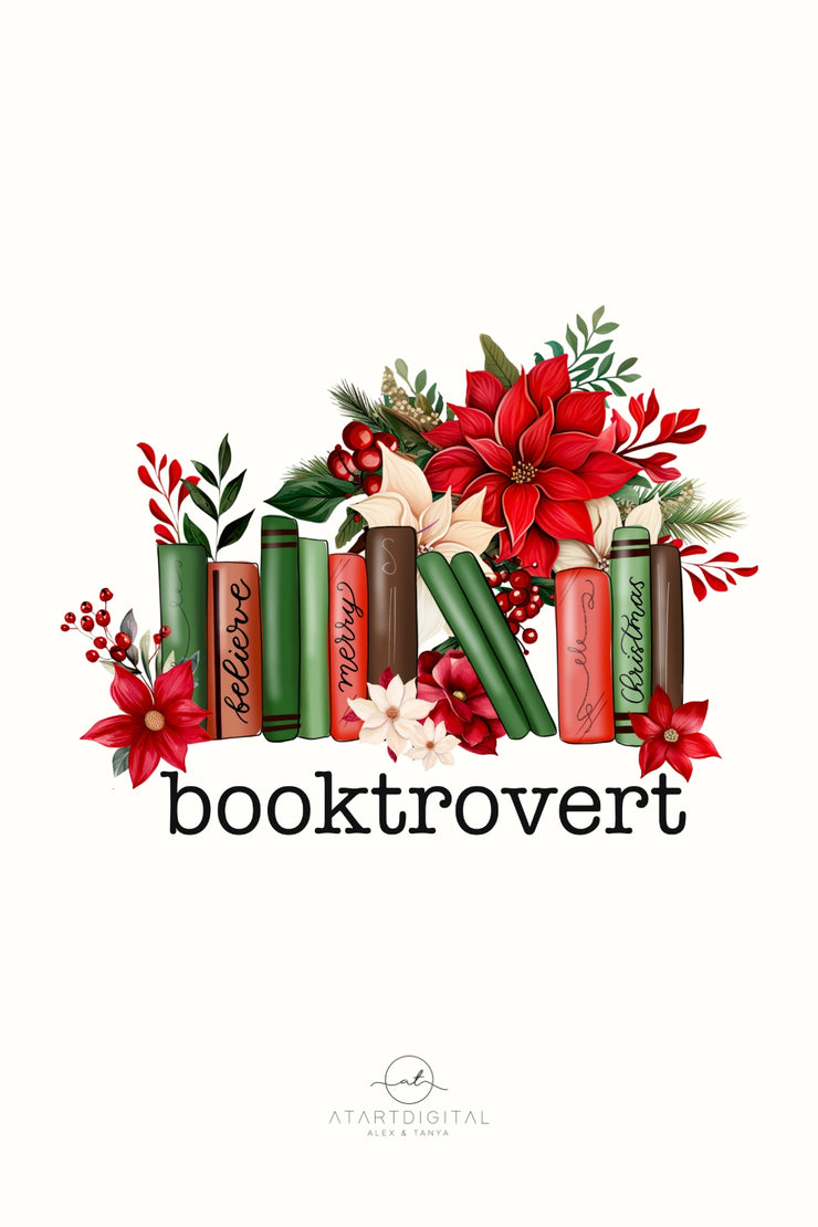 Christmas Booktrovert for Teacher Gift & Book Lovers