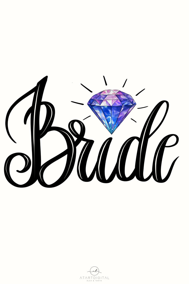 Bride Png for Sublimation Designs, Bride Diamond Png Instant Download