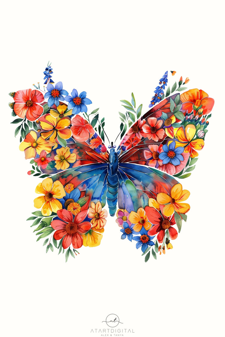 Digital Butterfly Sublimation Designs for Shirts and Mugs, Instant Download PNG