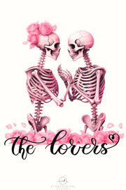 Skeleton Lovers, Valentine Couple PNG, Instant Download